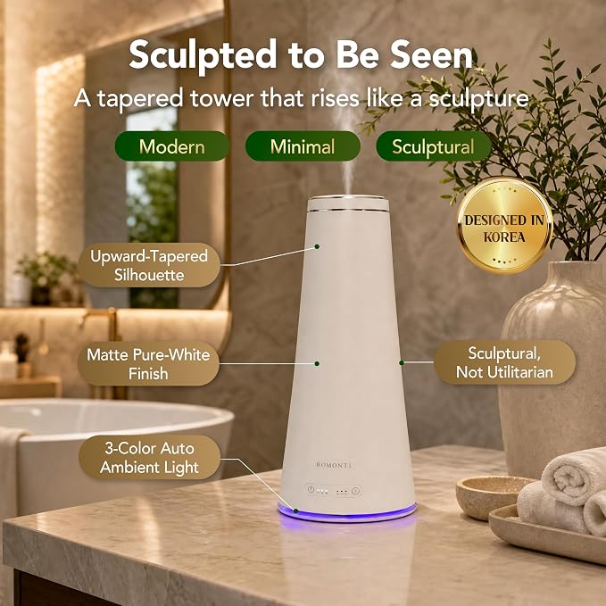 Waterless Essential Oil Diffuser for Home & Commercial Spaces, Smart App & Remote Control Cold-Air Nebulizing Diffuser, 160ml, Covers up to 1,500 sq ft, 8/12/24H Timer, Quiet 38dB