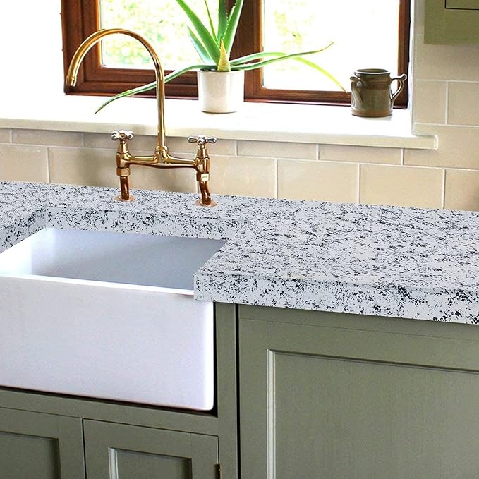 Granite Countertop Paint Kit - White Diamond Counter Top Refinishing Kit DIY Countertop Resurface Kit Works on Kitchen Bathroom