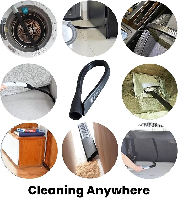 For Miele 35mm Vacuum Attachment Kit for Miele C1 C2 C3 Canister Vacuums – Horsehair Dusting Brush, Crevice Tool, Upholstery Tool, Flexible Hose Extension – Vacuum Cleaning Accessories for Home & Car