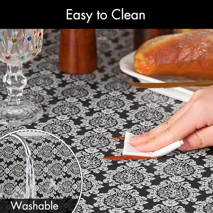 Cooyes Shelf and Drawer Liners for Kitchen Cabinets, Non-Adhesive Cabinet Liners, EVA Waterproof Durable Shelf Paper for Refrigerator, Shelves, Cupboard with European Pattern, Easy to Cut
