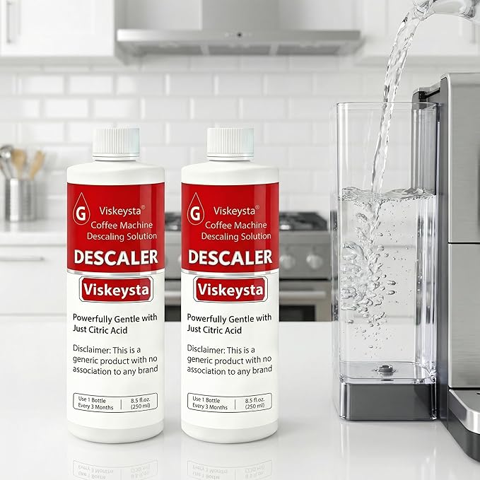 Descaling Solution Compatible with Braun Coffee Machines, 2 Bottles (250ml/8.5 fl oz each)