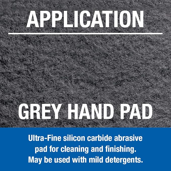 Mercer Abrasives 285GRY - 6"x9" Non-Woven Grey Hand Pads (20 pack)