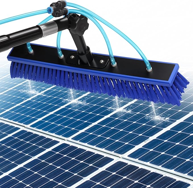 Water Fed Pole Kit, 26 FT Length Adjustable Solar Panel Window Cleaning Brush and Pole, 4-26ft Aluminium Pole Window Washing Kit for Cleaning Windows, Solar Panels and Roof