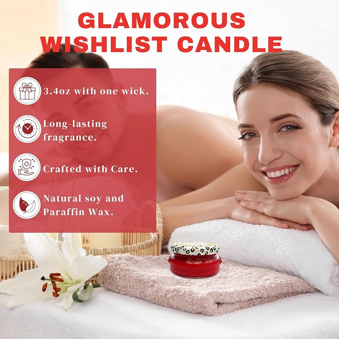 Worldwide Nutrition Bundle Tyler Candle Company Frosted Pomegranate Scent Candles - Luxuriously Scented Candle with Essential Oils - 3.4 oz Large Candle and Multi-Purpose Key Chain