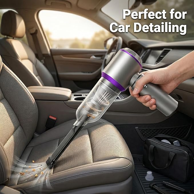NWDEY Car Vacuum Cleaner High Power 20000Pa – Cordless Handheld Mini Vacuum & Air Duster for Car & Desk, Home, Office & Camping, Ideal Gift for Men & Women, 6000mAh Battery