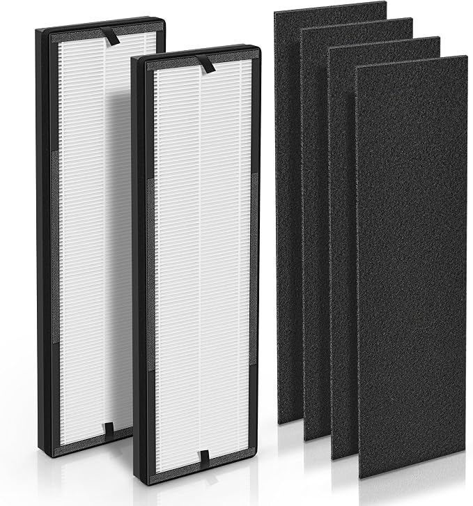 NEA-F1 H13 True HEPA Filter Replacement Compatible with Toshiba Air Purifier Filter Replacement for Eureka Air Purifier NEA120 and Toshiba Smart WiFi Air Purifier CAF-W36USW, 2 HEPA & 4 Carbon Filter