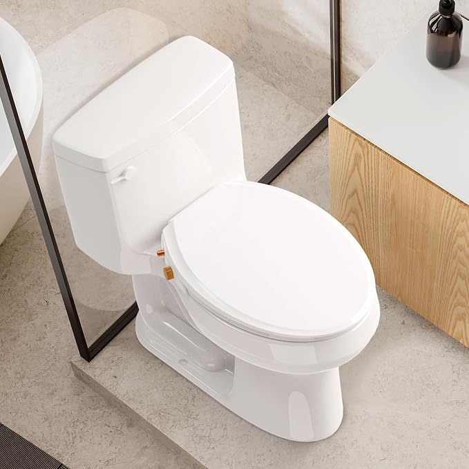 VOVO Nature 8 Non-electric Bidet Toilet Seat, Fits Round Toilets, Ambient Water Temperature, Easy Installation - White