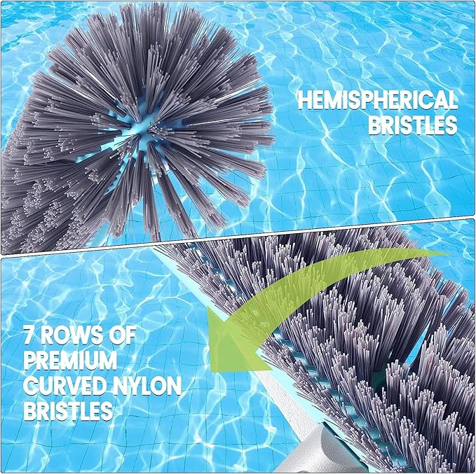 17.5" Heavy Duty Aluminum Back Brush Head,Pool Brush Head & Fine Mesh Pool Skimmer Kit