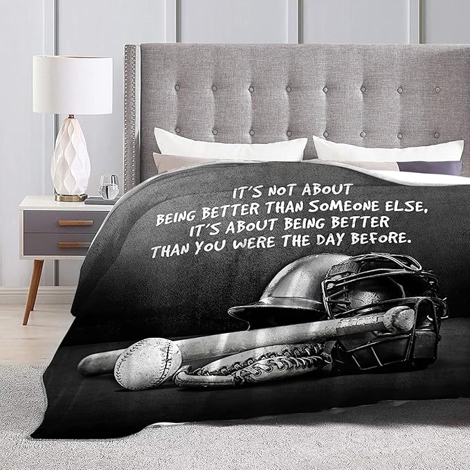 Tijuboni Baseball Sports Throw Blanket Baseball Gifts for Boys Girls Men Women Kids Adults Soft Flannel Fleece Blanket for Couch Sofa Bed Home Decor 50"x60"