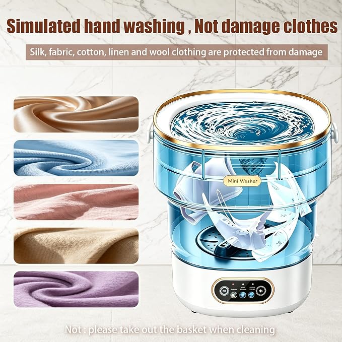 20L Portable Washing Machine,Foldable Portable Washer Mini Lavadora Portatil for Apartment,RV,Camping,Travel – Wash Baby Clothes, Underwear,Bra Separately to Keep Clean and Healthy