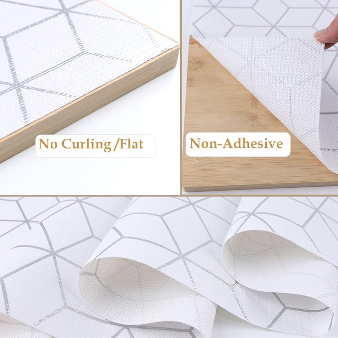 Shelf Liners for Kitchen Cabinet 24 Inch Wide X 20 Ft Non Adhesive Cabinet Drawer Liner Non Slip Water Oil-Proof Strong Grip Pantry Fridge Shelves Liner Bathroom Drawer Mat Cupboard Closet Liner