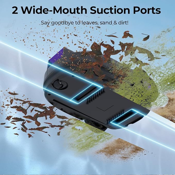 Robotic Pool Cleaner with Dual-Drive Motors,180Min Runtime, Powerful Pool Vacuum for Above-Ground & Flat Poolsu p to 1076.39 sq.ft,Auto-Parking Design,Double Suction Port