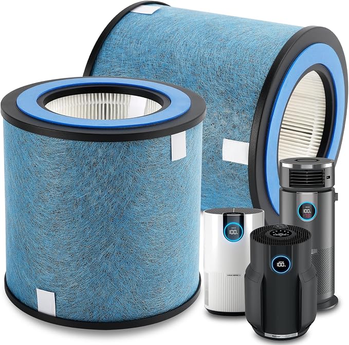HP152 NeverChange Filter Compatible with Shark HP152 HP153 Never Change Air Purifier HP100, HP102, HP102PET, HP102PETBL, HP132, HC450, HC451, HC452, HC455, Part # HE15FKPET, 2-Pack