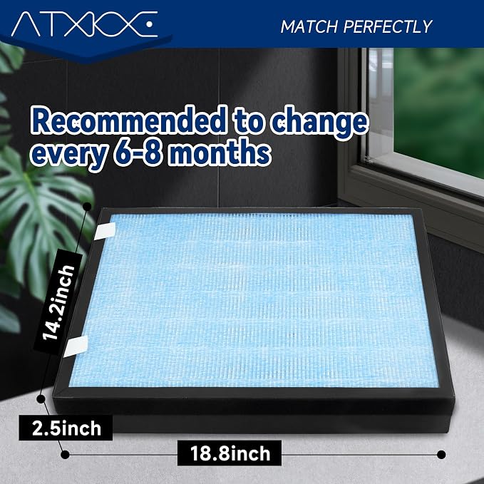 ATXKXE HSP002 Replacement Filter Compatible with Hathaspace Air Purifier Filter HSP002, 2 Pack