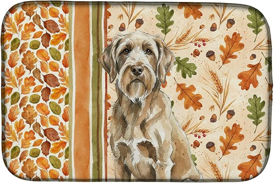 Caroline's Treasures Spinone Italiano Heirloom Fall Dish Drying Mat Absorbent Dish Drying Mat Pad for Kitchen Counter Dish Drainer Mat for Countertop, 14 x 21", Multicolor