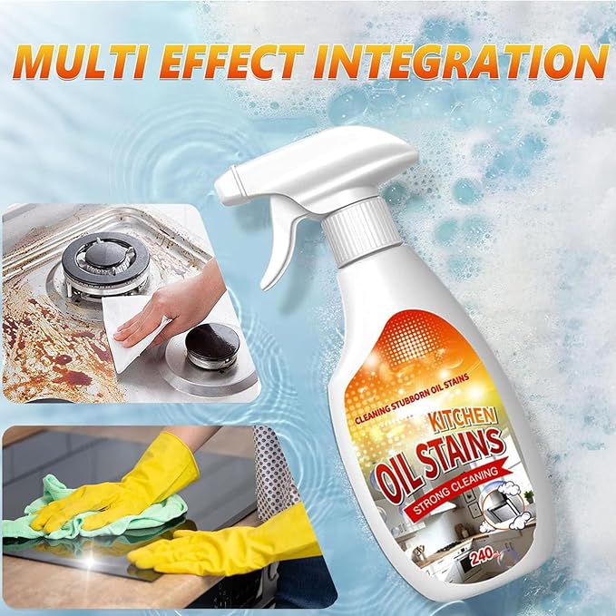 FIELL Heavy-Duty Kitchen Degreaser Foam Cleaner, Clean Kitchens Up Kitchen Oil Stains, Heavy Oil Stain Cleaner Kitchens, Degreaser Clean Heavy Duty, Multi Functiona Foam Cleaning Spray (2PC)