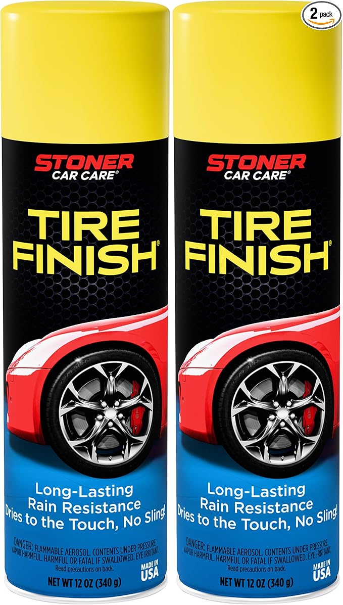 Stoner Car Care 91094-2PK More Shine Tire Finish – Tire Shine Spray Restores Deep Matte Black Finish with Long-Lasting Rain-Resistant Protection, Dry-to-Touch – 12 oz (Pack of 2)