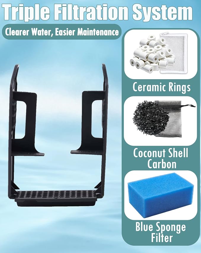 4 Set Media Maintenance Kit Replacement for Fluval AC70 Power Filter - for Use in Freshwater & Saltwater Aquariums - Includes 4 Active Carbon 4 Ceramic Rings 2 Intake Strainer Sponges 4 Foam Filter