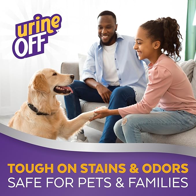 urineOFF Puppy & Dog Pet Stain Remover & LED Urine Finder Light | Freshly Scented Carpet Cleaner | Bio Enzymatic Stain & Urine Odor Remover | Pet Safe Cleaner | 16 oz.