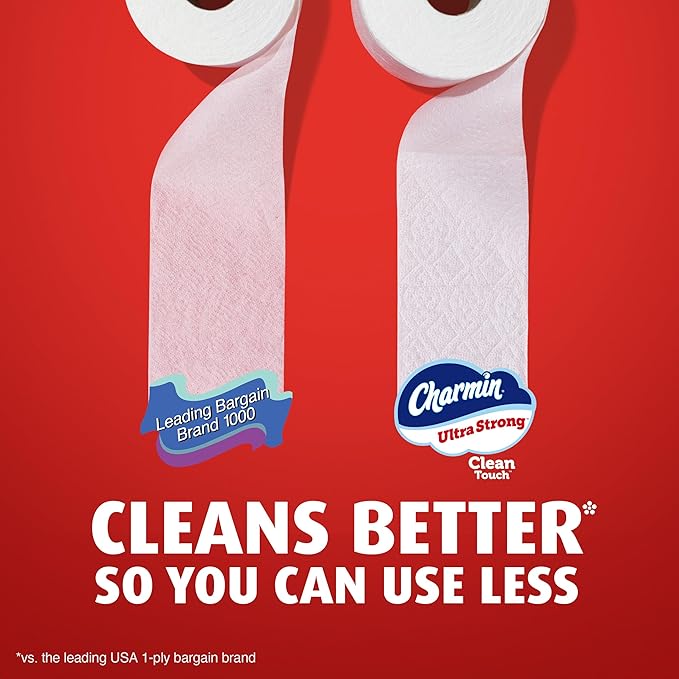 Charmin Ultra Strong Clean Touch Toilet Paper, 18 Family Mega XL Rolls = 126 Regular Rolls