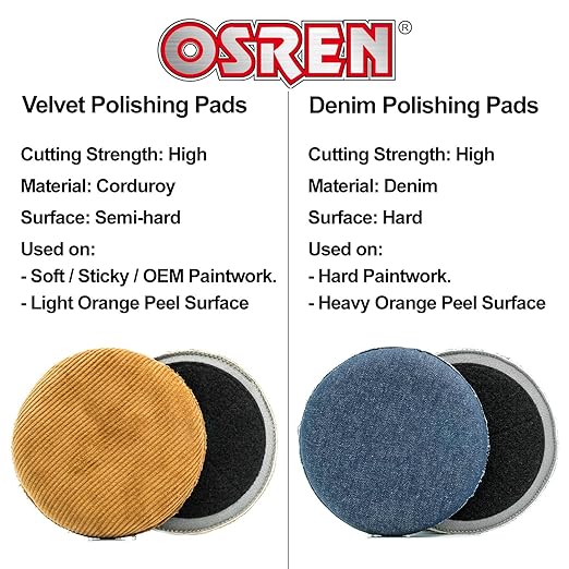 Premium Velvet Pad 6.3inch, Orange Peel Removal Pad, Hand Stitched for Extra Durability and Quality