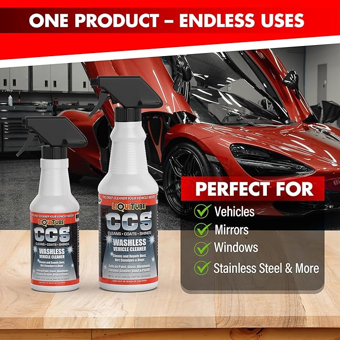 CCS Multi Surface Cleaner - Bug Remover for Motorcycles, Cars, Trucks, RVs, Boats - Polymer Chain Clear Coat Ceramic Alternative - Top Coat Shine and Protection Technology (CCS Pro Pack)