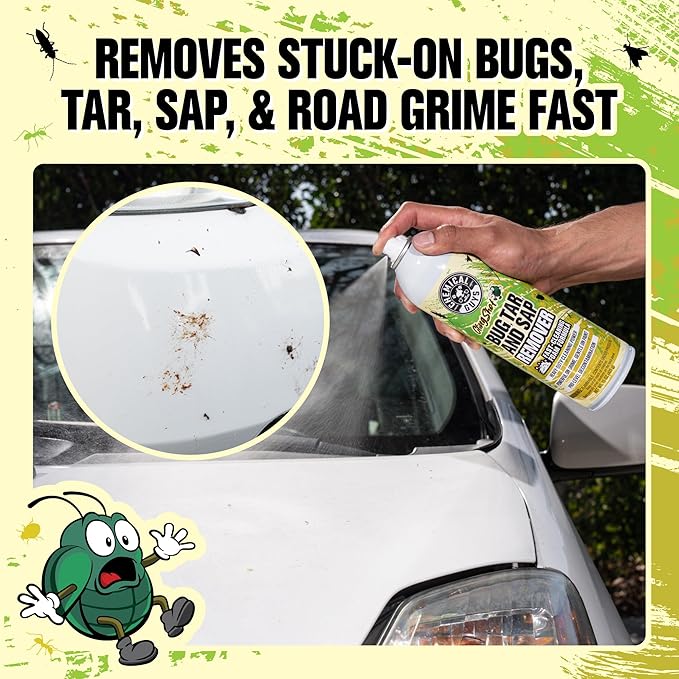Chemical Guys Bug, Sap & Tar Remover, Fast Acting Pre Wash Cleaner For Cars, Trucks & SUVs, Removes Stuck On Residue, Road Film, Bug Splatter, Tree Sap, Grime, Spray 15 Fl Oz