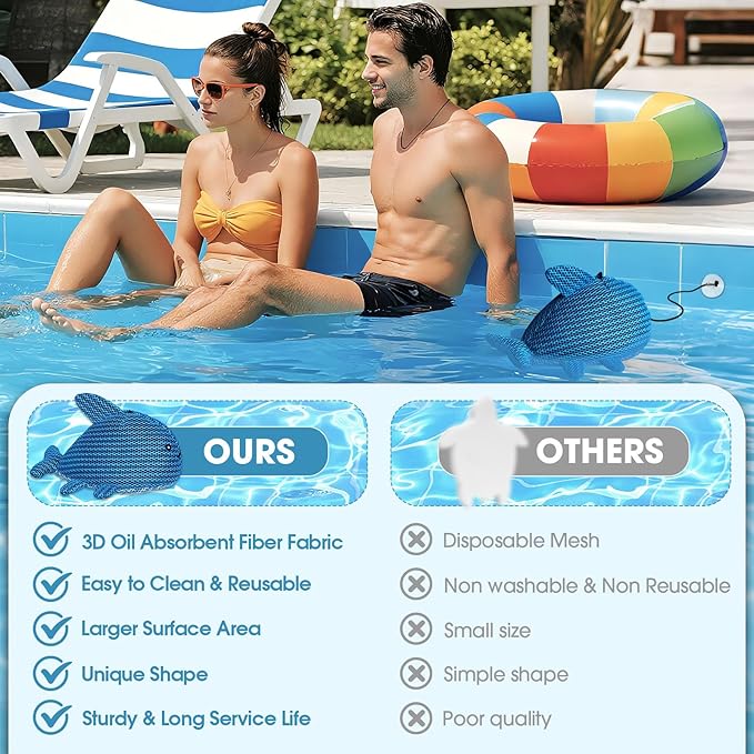 Hot Tub Scum Absorber, Hot Tub Accessories, Spa & Pool Scum Eliminating Balls,Hot Tub Scum Sponge for Hot Tub Oil Absorbing Sponge for Hot Tub Skimmer, Hot Tub Sponge Scum Remover (Fish)