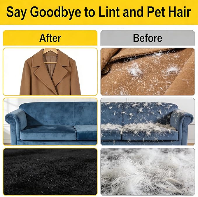 2026 Pet Hair Removal Glove for Cats & Dogs, Reusable Pet Grooming Glove, Easy Shed Hair Remover for Short Long Fur, Dog Cat Deshedding Gloves for Home Furniture Cleaning (2 Pcs)