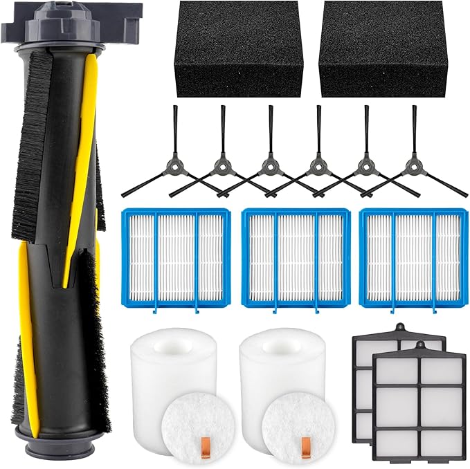 "(16 Pack) RV2100S Replacement Parts for Shark Navigator RV2100S/ RV2110S/ AV2120S/ RV2110SDUS/ RV2120AE/ RV2110/ AV2110S Robot Vacuum, Roller Brush, HEPA Filter, Foam Filter, Side Brush, Pre-filter"