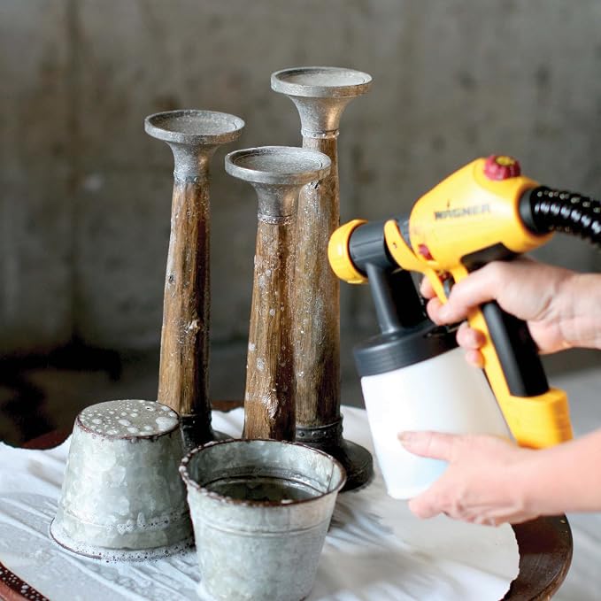 Wagner Spraytech 0529091 FLEXiO 5000 Stationary HVLP Paint & Stain Sprayer, Sprays Most Unthinned Latex, Includes 2 Nozzles, iSpray Nozzle & Detail Finish Nozzle, Complete Adjustability for All Needs