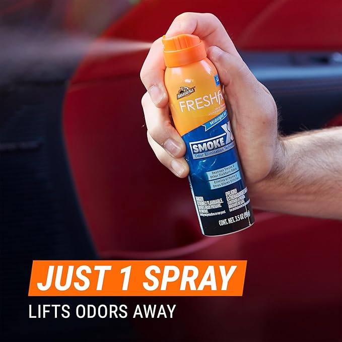 Armor All Fresh FX Smoke X Car Odor Eliminator Spray, Car Air Freshener Spray, Midnight Air Scent, 3.5 Oz (Pack of 2)