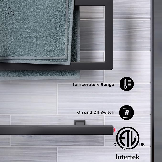 Swiss Madison Voltaire 5-Bar Electric Towel Warmer Heated Towel Racks for Bathroom in Matte Black