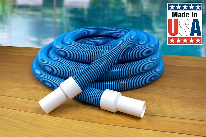 Poolmaster Manual Pool Vacuum Hose, 50 Ft x 1-1/2” for Inground & Above Ground Pools, Not for Automatic Cleaners, Kink-Free, Heavy Duty Pool Cleaner Hose with Swivel Cuff – Made in USA
