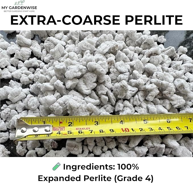 GARDENWISE Perlite for Plants, Extra Coarse Grade 4 Horticultural Perlite, Organic Perlite for Gardening Indoor & Outdoor, Made in USA (3 quarts)