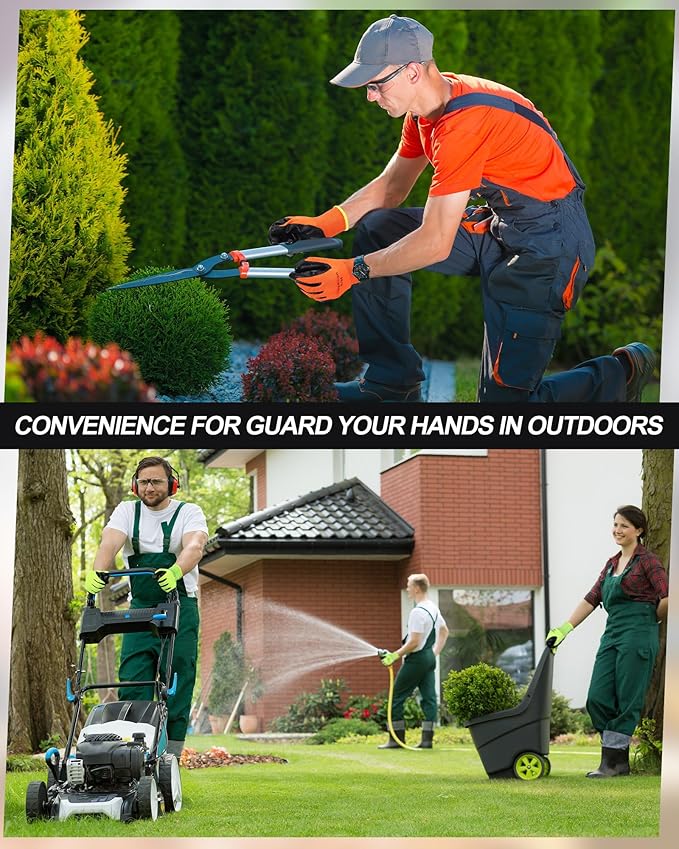 Maxcheck PU Coated Gloves Bulk, Reusable Rubber Safety Gloves for Men Women Work Warehouse, Mechanic, Woodworking