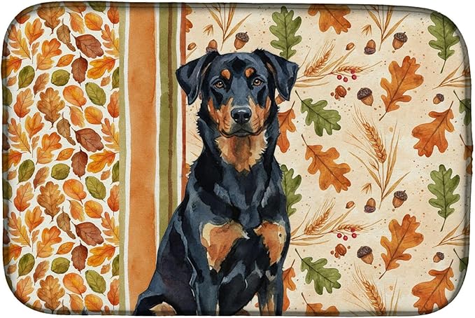 Caroline's Treasures Beauceron Heirloom Fall Dish Drying Mat Absorbent Dish Drying Mat Pad for Kitchen Counter Dish Drainer Mat for Countertop, 14 x 21", Multicolor