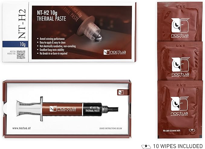 Noctua NT-H2 10g, Thermal Computer Paste incl. 10 Cleaning Wipes (10g)
