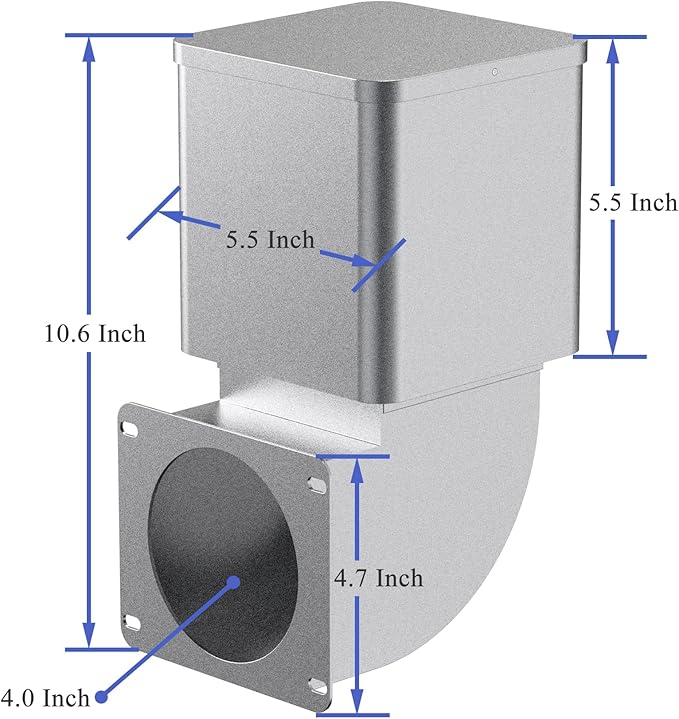 Dryer Vent Cover Outside, Fits for 4" Tube, Ultra-durable Alloy Dryer Vent Box, Dryer Vent Cover Outdoor Recessed, Backflow Prevention Design Dryer Vent Kit