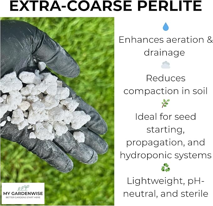 GARDENWISE Perlite for Plants, Extra Coarse Grade 4 Horticultural Perlite, Organic Perlite for Gardening Indoor & Outdoor, Made in USA (1 Quart)