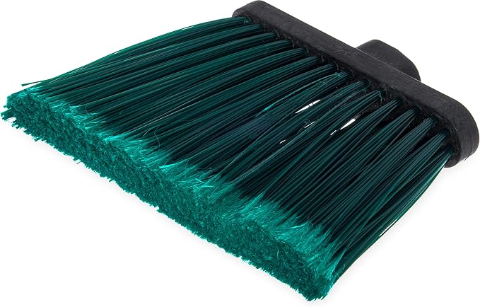 SPARTA 3686709 Duo-Sweep Medium Duty Flagged Angle Broom Head, Polypropylene Bristle, 8" Overall Length x 12" Width, Green (Case of 12)