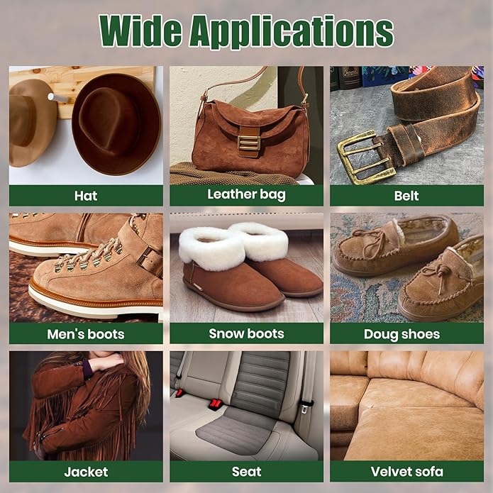 KIEMT Premium Suede and Nubuck Care kit,Leather Cleaner and Conditioner,Suede Protector Spray,Double Face Leather,Suede Cleaner for Shoes,Couch,Boot,Furniture