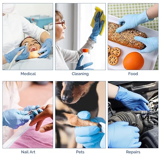 JMU Nitrile Gloves XL Case of 1200, Blue, 3.5 Mil, Latex Free Powder Free, Medical Exam Gloves