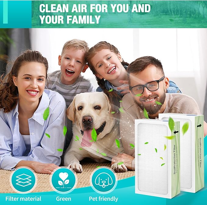 Classic 400 Series Replacement Filter,Compatible with Blueair 400 Series Air Purifier,2-in-1 Pre-H13 Ture,Part # 480i, 402, 403, 405, 410，455EB, 450E Filter Replacement (2PACK)