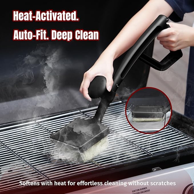 SHINESTAR Replacement Head for Our Grill Brush Bristle Free - Exclusive Aramid Fiber Non Metal Bristles BBQ Brush Refill, Heavy Duty Cleaning Pad for Outdoor Grill, Custom Fit for Our Brand Only