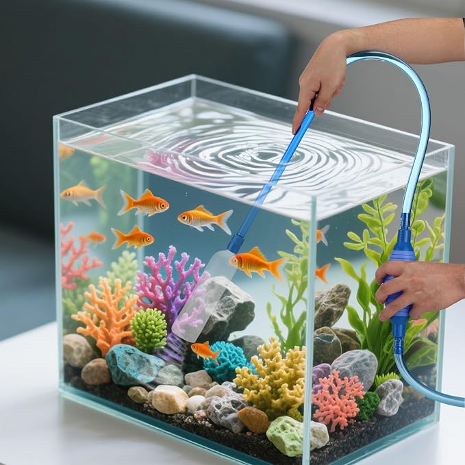 Mogoko Aquarium Vacuum Cleaner Tool Kit with Fish Net, Ideal for Gravel Vacuum and Sand Cleaning for Aquarium Fish Tank
