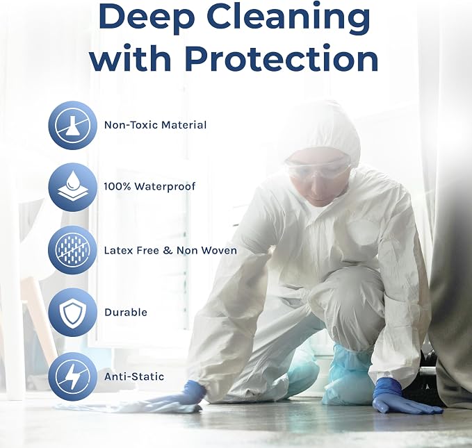 Hygea Natural Spotless Essentials 2-in-1 Lice Spray Treatment & All Purpose Cleaner (Laundry Fresh Scent) 24oz + Disposable Coveralls to Protect Clothing (3X-Large) Bundle