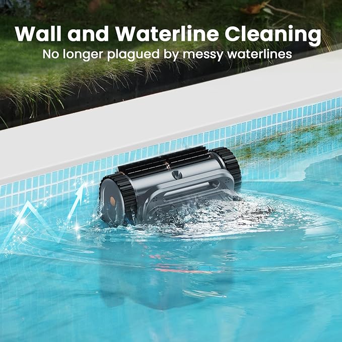 U8 Cordless Robotic Pool Cleaner, Pool Vacuum for Inground Pools, Wall & Waterline Cleaning, 150min Battery Life, Intelligent Route Planning, for Inground Pools