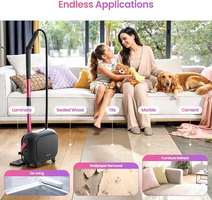 Schenley 21-in-1 Steam Cleaner, High-Pressure Heavy-Duty Steamer for Deep Cleaning Floors, Tiles, Upholstery, Grout, Grill and Cars, Fast Heat-Up, Large Water Tank, Multi-Purpose, Portable Design