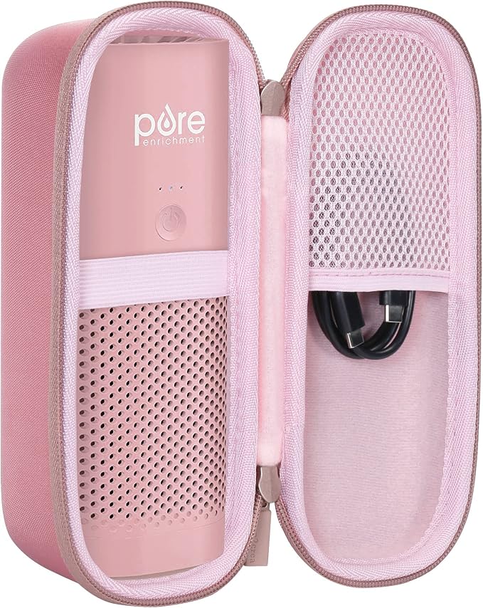 co2CREA Hard Case + Adjustable Monut Strap Bundle for Pure Enrichment PureZone Mini Portable Air Purifier – Protective Carrying Case with Multi-Purpose Mount for Car, School & Office Use